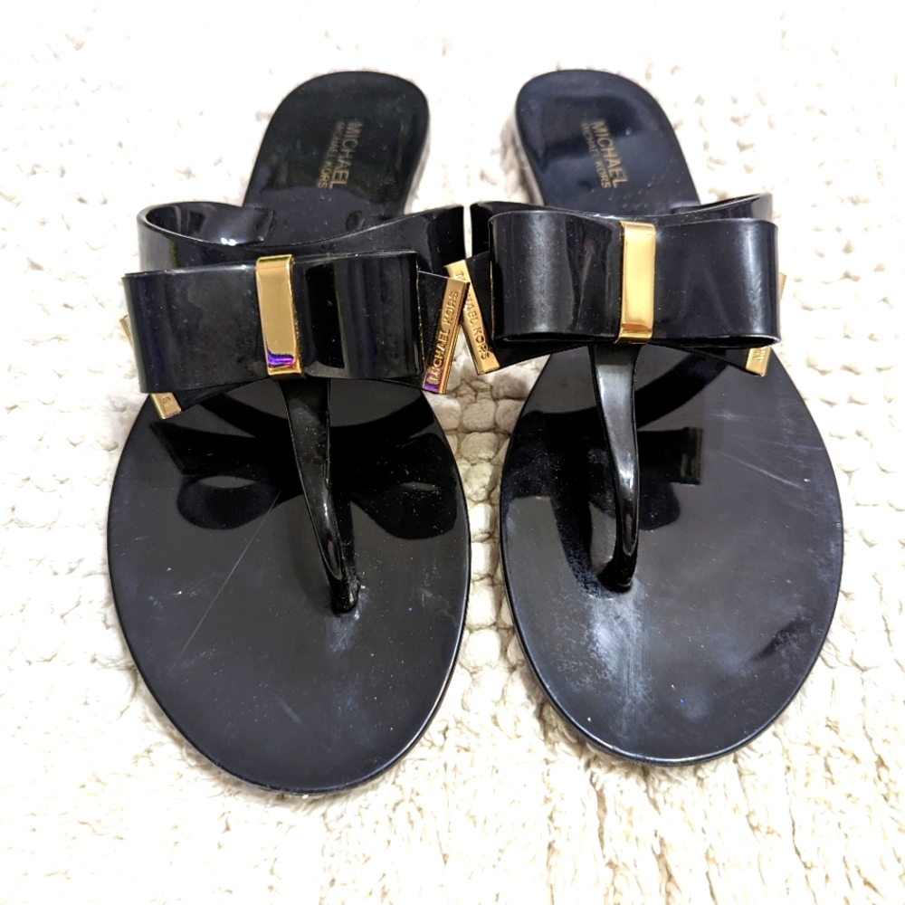 Michael Kors Bow Jelly Slides Black Size 7